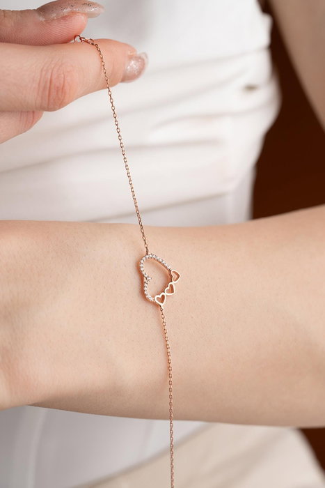 Heliophilia Silver Pulsera de Plata de Ley 925 con Baño de Oro Rosa y Circón